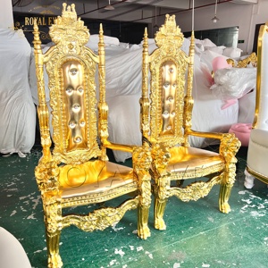 Chaises <span class=keywords><strong>de</strong></span> trône <span class=keywords><strong>de</strong></span> roi et <span class=keywords><strong>de</strong></span> <span class=keywords><strong>reine</strong></span> d'or <span class=keywords><strong>de</strong></span> luxe épousant le roi royal chaises <span class=keywords><strong>de</strong></span> trône <span class=keywords><strong>de</strong></span> chaise <span class=keywords><strong>de</strong></span> mariage pour des événements - Product Image 5