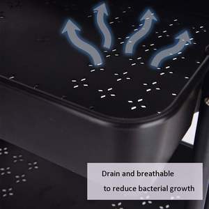 Chariot à roulettes utilitaire en métal à 3 niveaux <span class=keywords><strong>avec</strong></span> dessus de <span class=keywords><strong>table</strong></span> et sacs latéraux, roues d'organisation de stockage de plateau, artisanat d'art 4 crochets pour la cuisine - Product Image 6