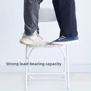 كرسي بلاستيكي قابل للطي من بلاستيك البلاستيكي لمناسبات كبيرة للحفلات والأماكن الخارجية مصنوع من الراتنج الأبيض القابل للطي والمزود بسلسلة رخيص بسعر الجملة - Product Image 6