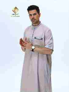 HARAMAIN MEN BURQA Fermeture à quatre boutons pression Élégant Léger Séchage rapide Antistatique Couleur unie - Product Image 5