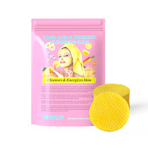 Almohadillas Limpiadoras de Cúrcuma Natural y Ácido Kójico, Exfoliantes Suaves, Reducen los Poros, de Algodón - Product Image 1