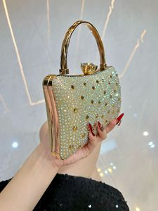 New Cross-border Shiny Polyester Rhinestone Clutch Evening <b>Handbag</b> Women's Elegant Fashion Crossbody Hasp Closure Daily Tanjing - Product Image 2