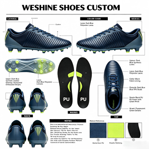 Chaussures de football à <span class=keywords><strong>lacets</strong></span> entièrement tricotées en PU TPU AG TF pour jeunes, avec absorption des chocs, pour entraînement sportif - Product Image 1
