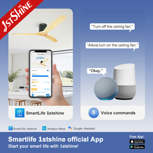 พัดลมเพดาน1stshine ห้องนั่งเล่นทันสมัยแบบนอร์ดิก3ใบพัดไม้พัดลมเพดานฟลัชพร้อมรีโมทคอนโทรล - Product Image 6