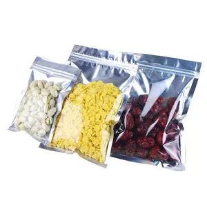 16*26cm Food Grade Vacuum Bags Resealable Heat Sealed Aluminum Foil with Tear Notch Gravure Printing Surface Handling