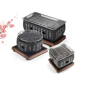 Gemakkelijk Carry Kleine Keramische Japanse Tafel Top Draagbare Hibachi Houtskool Bbq Grill