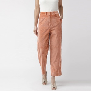 Di alta qualità di colore rosa arancione gamba dritta rilassato casuali delle donne <span class=keywords><strong>pantaloni</strong></span> di velluto a coste - Product Image 4