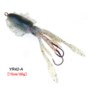 Esche <span class=keywords><strong>artificiali</strong></span> morbide da 60g 15cm per la pesca al calamaro in acqua salata, jig per la pesca a traina - Product Image 4