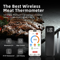 Thermomètre de cuisson sans fil à portée étendue de 250 m, IP67, 1 sonde pour fumoir, barbecue, four, thermomètre de cuisson à distance longue portée