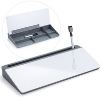 Tableau blanc en verre de vente chaude tableau effaçable à sec avec tiroir de rangement support de clavier d'ordinateur organisateur de bureau