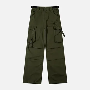 Polyester màu xanh lá cây xếp chồng lên nhau chàng trai Túi Chino gorpcore quá khổ bảo hộ lao động cắt và may quần vận chuyển hàng hóa