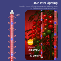 Rumah kaca interkanopi IP65 tahan air Interlighting merah biru Strip tabung spektrum Interplant 40W LED tumbuh perlengkapan lampu