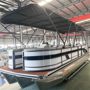Pontons flottants en aluminium bon marché péniche de luxe pour réceptions bateaux sièges ensemble complet <span class=keywords><strong>bateau</strong></span> flottant ponton avec moteur et remorque - Product Image 3