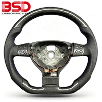 Amélioration de l'intérieur de la voiture, volant personnalisé en cuir et fibre de carbone pour VW Volkswagen Golf 5 Mk5 GTI TSI Passat Maiteng Touran