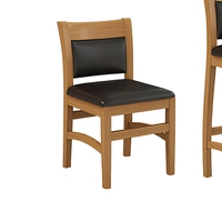 Chaise de salle à manger européenne à dossier haut en bois, avec revêtement en cuir, pour restaurant et café