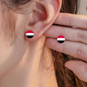 Pendientes de botón con diseño de bandera de 233 países para mujer, con cabujón de cristal y cúpula, para niñas y damas. - Product Image 4