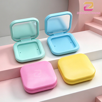 Boîtier carré vide en ABS pour fard à paupières avec miroir intégré, couvercle solide, emballage cosmétique pour maquillage DIY, blush, poudre compacte