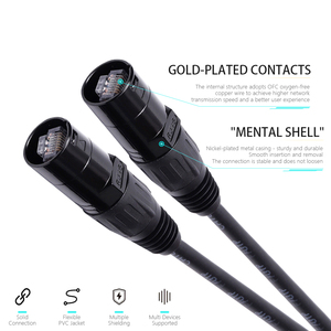 Câble Ethernet <span class=keywords><strong>RJ45</strong></span> <span class=keywords><strong>Cat</strong></span> 6A blindé court EtherCON Matters, femelle-femelle, avec boîtier métallique noir, étiquettes personnalisables - Product Image 4