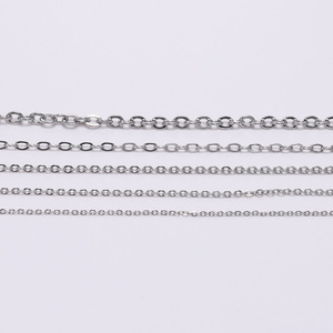 Stainless Steel Flat O <b>Chain</b> 0.3 0.4 0.6 0.8mm For Necklace Making Jewelry Finding Component - Product Image 5