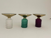 Tables basses modernes de forme ronde en verre vert Tables d'appoint pour lit Salles de conférence Avec plateau en verre et base Tables à thé haut de gamme