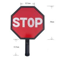 Panneau de signalisation routière LED portable de qualité supérieure – Stop, ralentissement – Tableau de sécurité pour la circulation avec sangle réglable