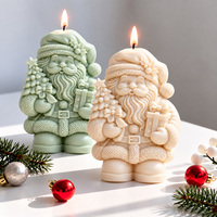 Moule en silicone YS Cadeau Père Noël pour bougies, décorations de Noël en plâtre, moule de moulage, fournitures de fabrication de bougies d'aromathérapie DIY