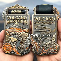 Médailles en alliage de zinc personnalisées par le fabricant, plaqué or brillant, avec boîte en bois et velours durable, récompenses sportives, médailles d'honneur pour la course à pied