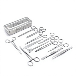 Kit de Cirugía Menor Básico PISSCO con Caja de Acero, Juego de Instrumentos de Cirugía Menor, Kit de Instrumentos Quirúrgicos Básicos, 20 Piezas - Product Image 1