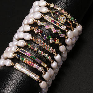 Joyería <span class=keywords><strong>de</strong></span> Moda con Perlas, Pulsera <span class=keywords><strong>de</strong></span> Perlas <span class=keywords><strong>de</strong></span> Goma, <span class=keywords><strong>Pulseras</strong></span> Blancas Naturales para Mujer y Plata Semanal - Product Image 5