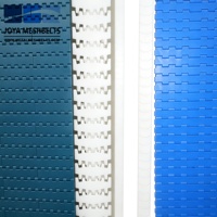 Bande transporteuse modulaire en plastique de qualité alimentaire, pas de 15,8 mm, type grille affleurante, pour machines de transformation de viande et de volaille
