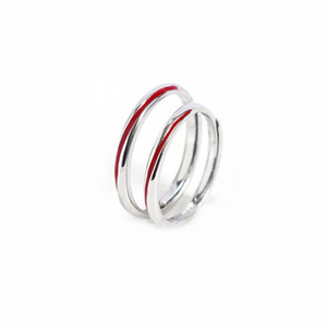 Red Thread Couple Rings 925 Sterling Silver Open Geometric Design For Men And Women Gift Lovers Jewelry - Product Image 5