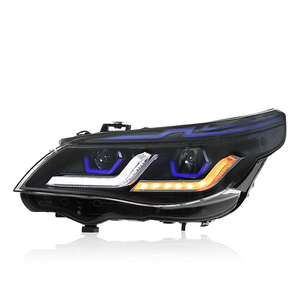 Conjunto de Faros Delanteros para <span class=keywords><strong>BMW</strong></span> Serie 5 <span class=keywords><strong>E60</strong></span> 2003-2010, Modificados con Lentes LED de Nuevo Estilo y DRL Doble L - Product Image 2