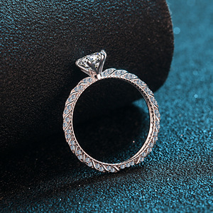 <span class=keywords><strong>Anello</strong></span> di Fidanzamento Classico Aimgal Certificato GRC con Moissanite da 1ct, D-VVS1, Montatura a 6 Griffe in Argento S925 Placcato Pt950 - Product Image 3
