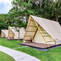 Tente triangulaire de safari haut de gamme en toile épaisse PVC Oxford Coton, imperméable quatre saisons, portable, une chambre, montage rapide