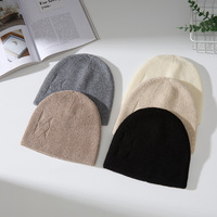 Bonnet en laine mérinos 100% pour l'automne/hiver, chaud, pour l'extérieur, haut de gamme, tricoté, unisexe, pour couples, double couche, coupe-vent, protection des oreilles