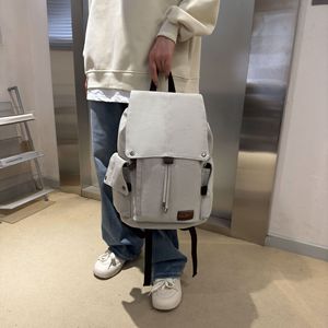 Jiarun Student <b>Backpack</b> Milky White 15 Inch Laptop Bag Neutral Gender Everyday Use - Product Image 2
