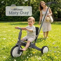 Voiture à pédales Brightbebe 5-en-1 pour tout-petits avec roues en aluminium EVA et pédales amovibles pour enfants de 2 à 4 ans