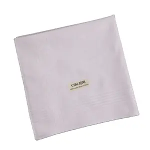 M005 Suitable for embroidery printing White Cotton Satin fabric Large size 16"xx16" Sewn hem Men's handkerchiefs