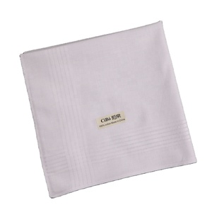 M005 Convient à la broderie Impression Blanc Coton Satin <span class=keywords><strong>Tissu</strong></span> Grande Taille 16 "xx16" Ourlet Cousu Mouchoirs pour Hommes - Product Image 1