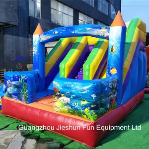 Inflatable Water Slide Double Lane Commercial Inflatable Water Slides With Pool For Sales
