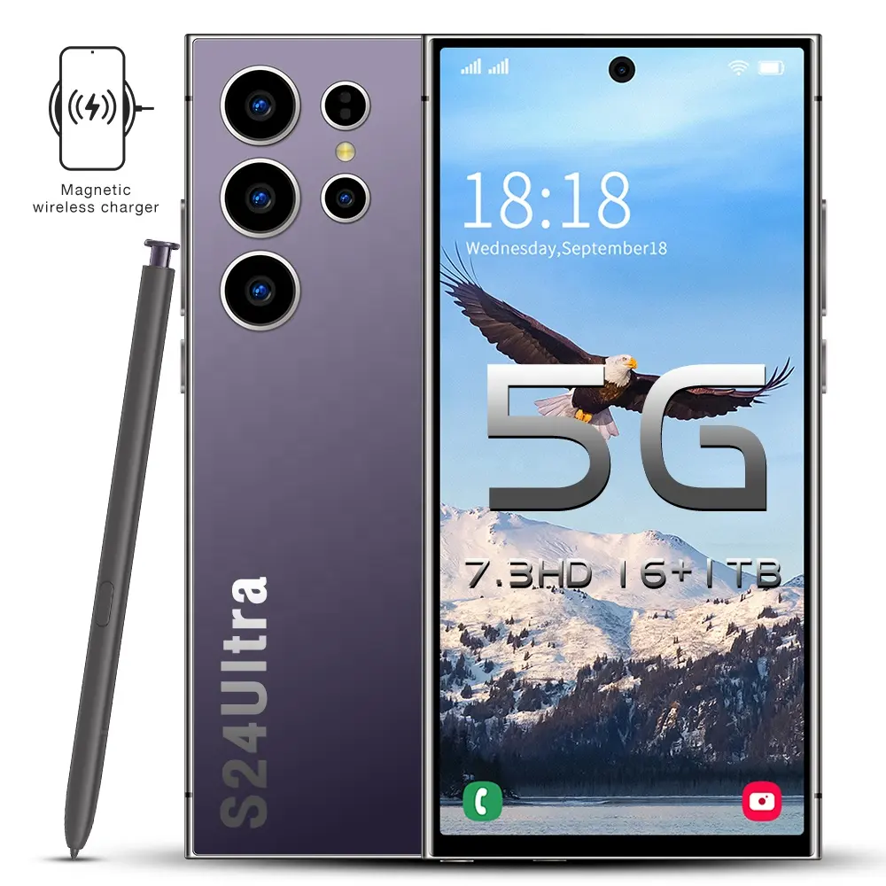 2024 S24 Ultra 5Gスマートフォン6.8インチ12G512GB、S-PenオリジナルパッケージAndroid 13 4G 5G WIFI S23S24携帯電話