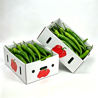 Ecologisch verantwoorde, voedselveilige PP plastic opvouwbare anti-schok gaasdoos voor groene chilipepers en paprika's, voor opslag op de boerderij