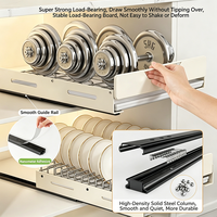 Égouttoir à vaisselle télescopique double niveau en acier inoxydable, support réglable extensible pour bols et assiettes