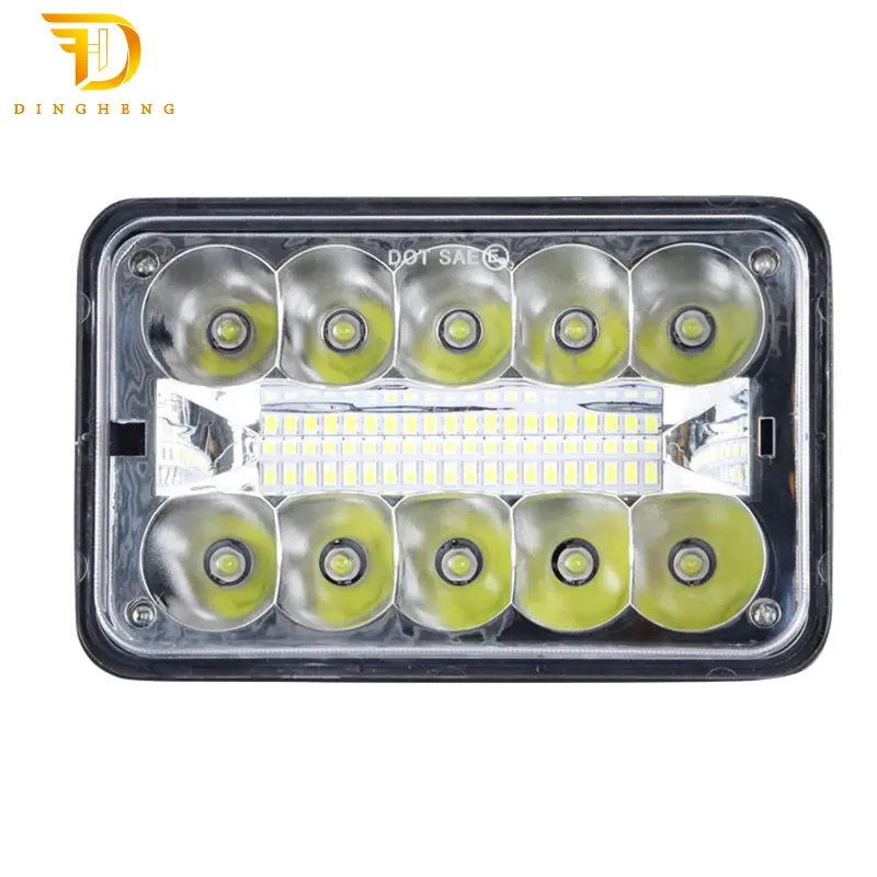 Super Bright Offroad 4x6 Inch LED Headlight Square LED Driving DRL Truck Head Lights