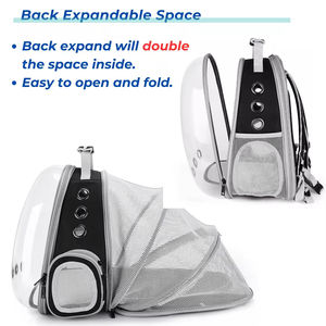กระเป๋าใส่สัตว์เลี้ยงแบบพกพา ระบายอากาศได้ดี มีซิป ได้รับการรับรองจากสายการบิน ขนาดเล็ก ผลิตจากพลาสติกใส น่ารัก ผ้าอ๊อกซ์ฟอร์ด แบบเป้สะพายหลัง คลาสสิก - Product Image 3