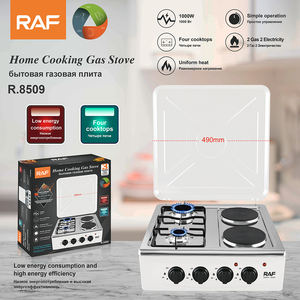 Fornello a <span class=keywords><strong>Gas</strong></span> ed Elettrico RAF R.8509 in Acciaio Inox con Protezione Antifiamma, Piano Cottura a 4 Fuochi - Product Image 6