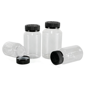 Emballage pharmaceutique transparent personnalisé en plastique HDPE pour capsules de produits de santé, médicaments et pilules avec bouchon à vis - Product Image 2