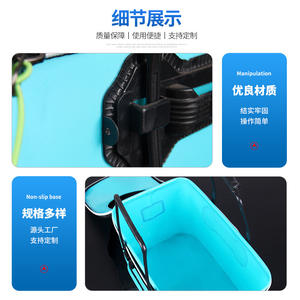 Seau de pêche pliable EVA multi-usage pour le transport de poissons vivants avec poignée supérieure – Bleu foncé, bleu ciel, orange, gris, noir - Product Image 4