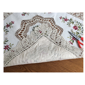 Tovaglia in Cotone Ricamata a Mano con Motivo Floreale, Tovaglia Ovale all'Uncinetto per Decorazioni Festive - Product Image 2