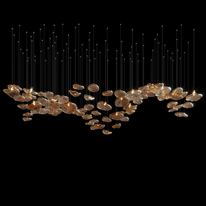 Luce creativa del pendente della sfera di vetro per il salotto <span class=keywords><strong>lampadario</strong></span> moderno per soffitti alti Design di illuminazione del pendente - Product Image 5